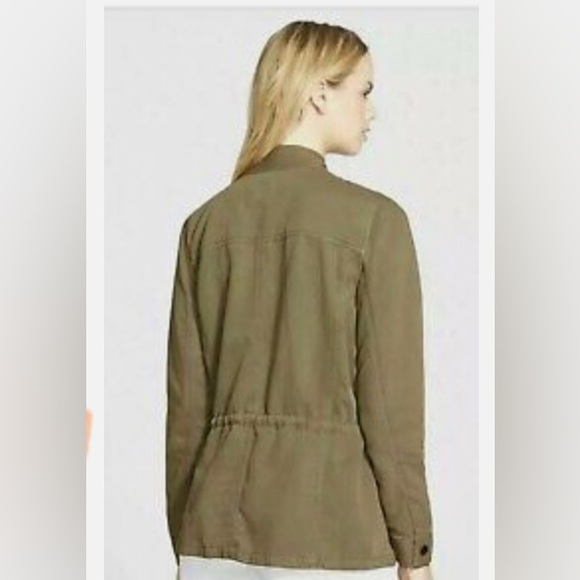 Hinge Olive Green Utility Military Inspired Lightweight Zip Snap Jacket - Picture 2 of 14